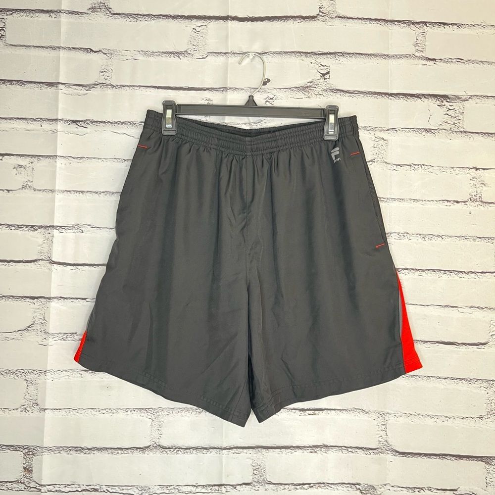Fila Black + Red Athletic Shorts Lightweight Breathable Y2K Stretch SZ M Summer